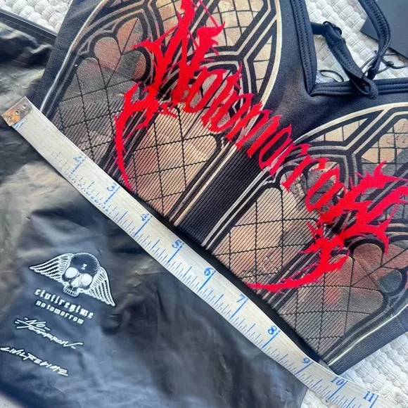 Civil Regime No Tomorrow Limited Drop Sports Bra Women’s S Gothic Stained Glass - Picture 3 of 6